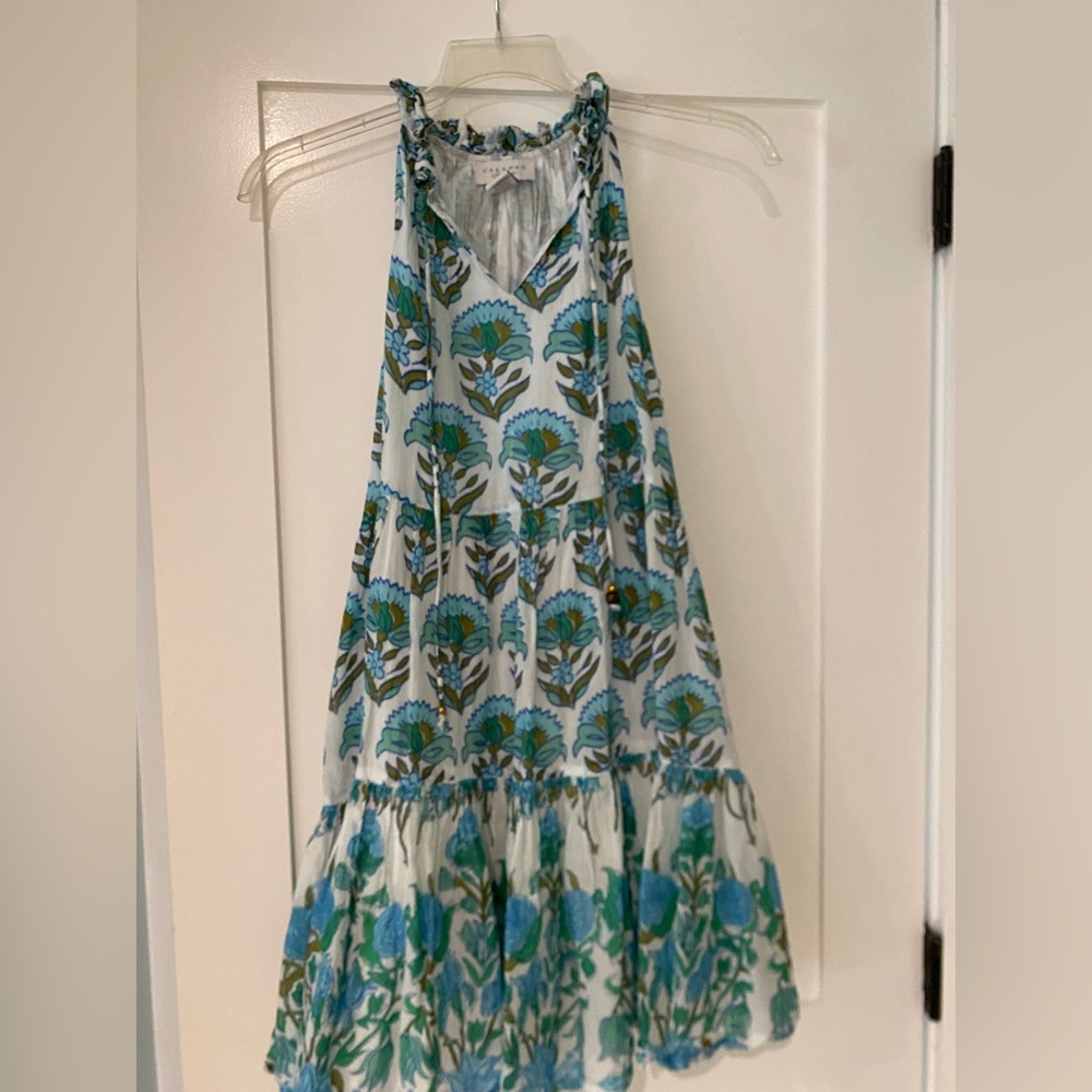 Calypso St. Barth Blue and Green Floral Swim Coverup